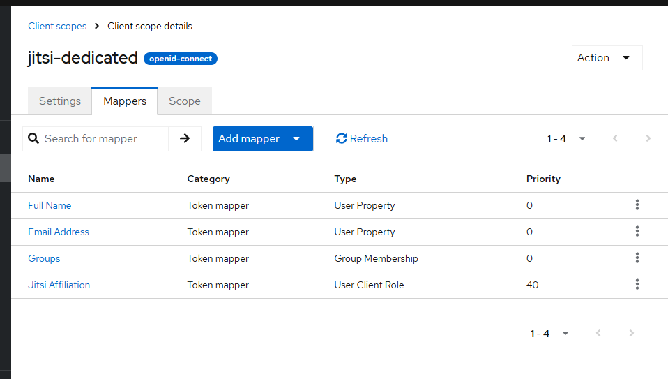 Add Jitsi Client Scope