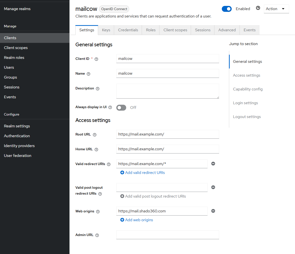 Add Mailcow Client