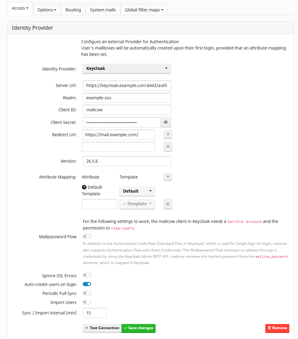 Mailcow Configuration